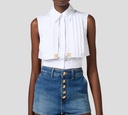 Elisabetta Franchi - TOP BLANCO CON PLIEGUES