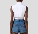 Elisabetta Franchi - TOP BLANCO CON PLIEGUES