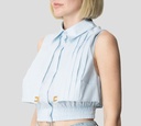 Elisabetta Franchi - BLUSA AZUL CLARO MANGA LARGA