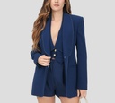 Elisabetta Franchi - BLAZER DE CREPÉ CON COSTURAS EN CONTRASTE