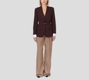 Elisabetta Franchi - BLAZER MARRON CON CONSTURA BLANCA EN LOS BOLSILLOS