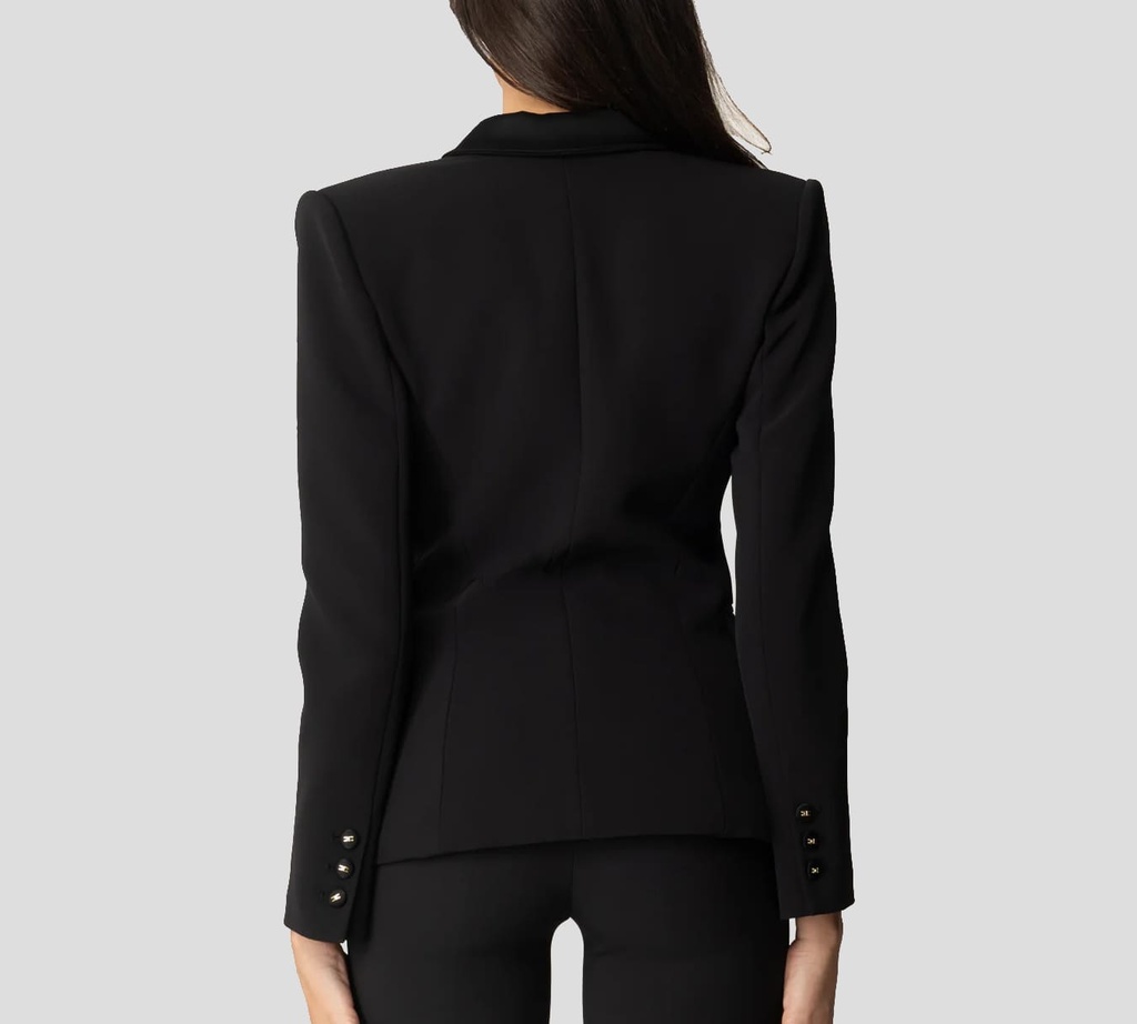 Elisabetta Franchi - BLAZER NEGRO CON SOLAPA BRILLANTE