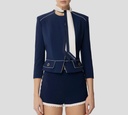 Elisabetta Franchi - CHAQUETA AZUL CON BORDES BLANCOS