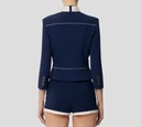 Elisabetta Franchi - CHAQUETA AZUL CON BORDES BLANCOS