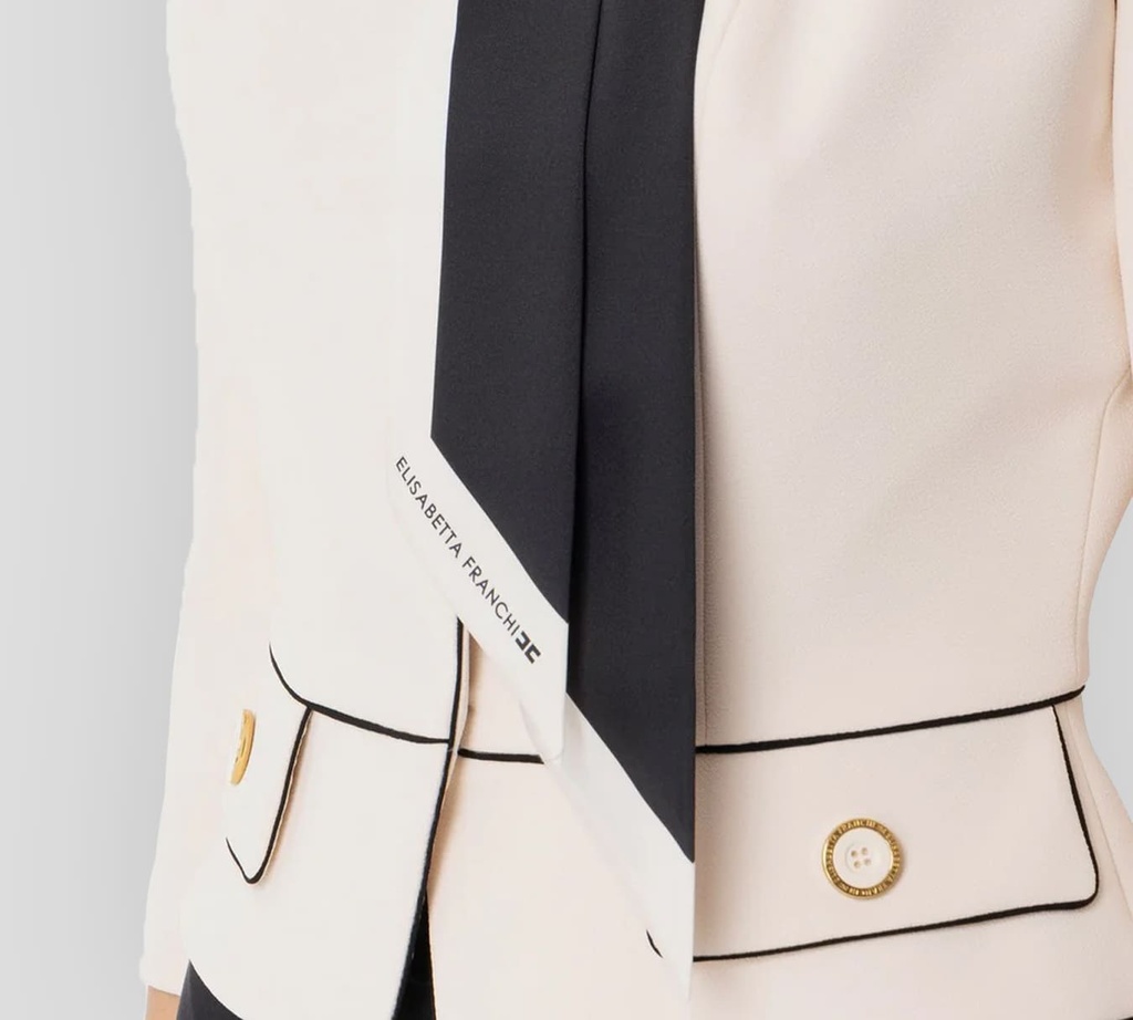 Elisabetta Franchi - BLAZER CORTO CON PAÑUELO INTEGRADO