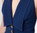 Elisabetta Franchi - CHALECO AZUL CON BOTONES DORADOS