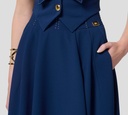 Elisabetta Franchi - FALDA AZUL CON COSTURAS BLANCAS