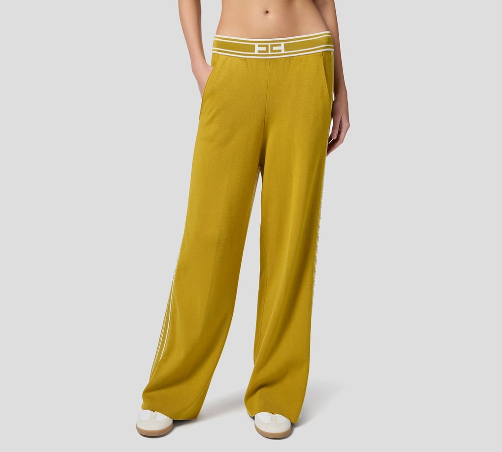 Elisabetta Franchi - MONO VERDE CON FRANJAS BLANCAS