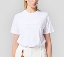 Elisabetta Franchi - FRANELA BLANCA CON LOGO EN PEDRERIA