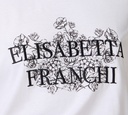Elisabetta Franchi - FRANELA CUELLO REDONDO CON FLORES Y LOGO BORDADO