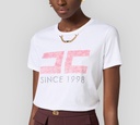 Elisabetta Franchi - FRANELA BLANCA CON CADENA Y LOGO EN ROJO