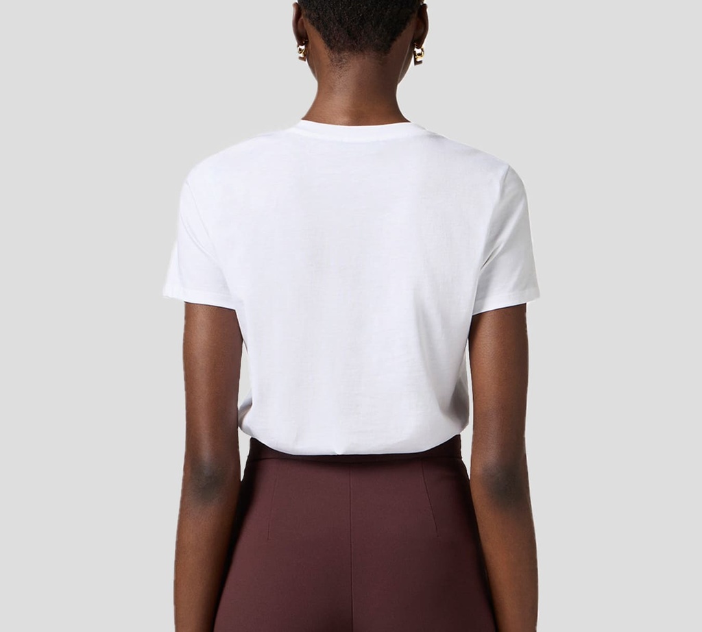 Elisabetta Franchi - FRANELA BLANCA CON CADENA Y LOGO EN ROJO