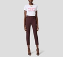 Elisabetta Franchi - FRANELA BLANCA CON CADENA Y LOGO EN ROJO