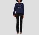 Elisabetta Franchi - SWEATER DE ALGODÓN MODAL CON ESTAMPADO FRONTAL