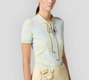 Elisabetta Franchi - BLUSA AZUL CON VERDE Y BUFANDA