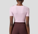 Elisabetta Franchi - BLUSA ROSADA CON FLOR EN EL CUELLO