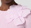 Elisabetta Franchi - BLUSA ROSADA CON FLOR EN EL CUELLO