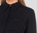Elisabetta Franchi - BLUSA CORTA MANGA LARGA CON LOGO BORDADO