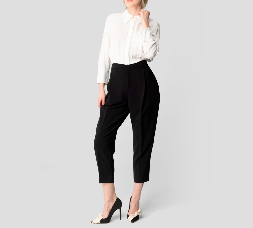 Elisabetta Franchi - BLUSA BLANCA MANGA LARGA