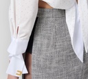 Elisabetta Franchi - TOP BLANCO MANGA LARGA CON BRILLANTES
