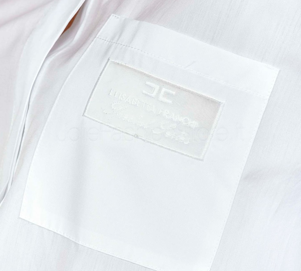 Elisabetta Franchi - BLUSA BLANCA CON BOLSILLO