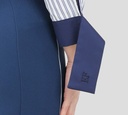 Elisabetta Franchi - TOPS MANGA LARGA BLANCO CON LINEAS Y PUÑOS AZULES