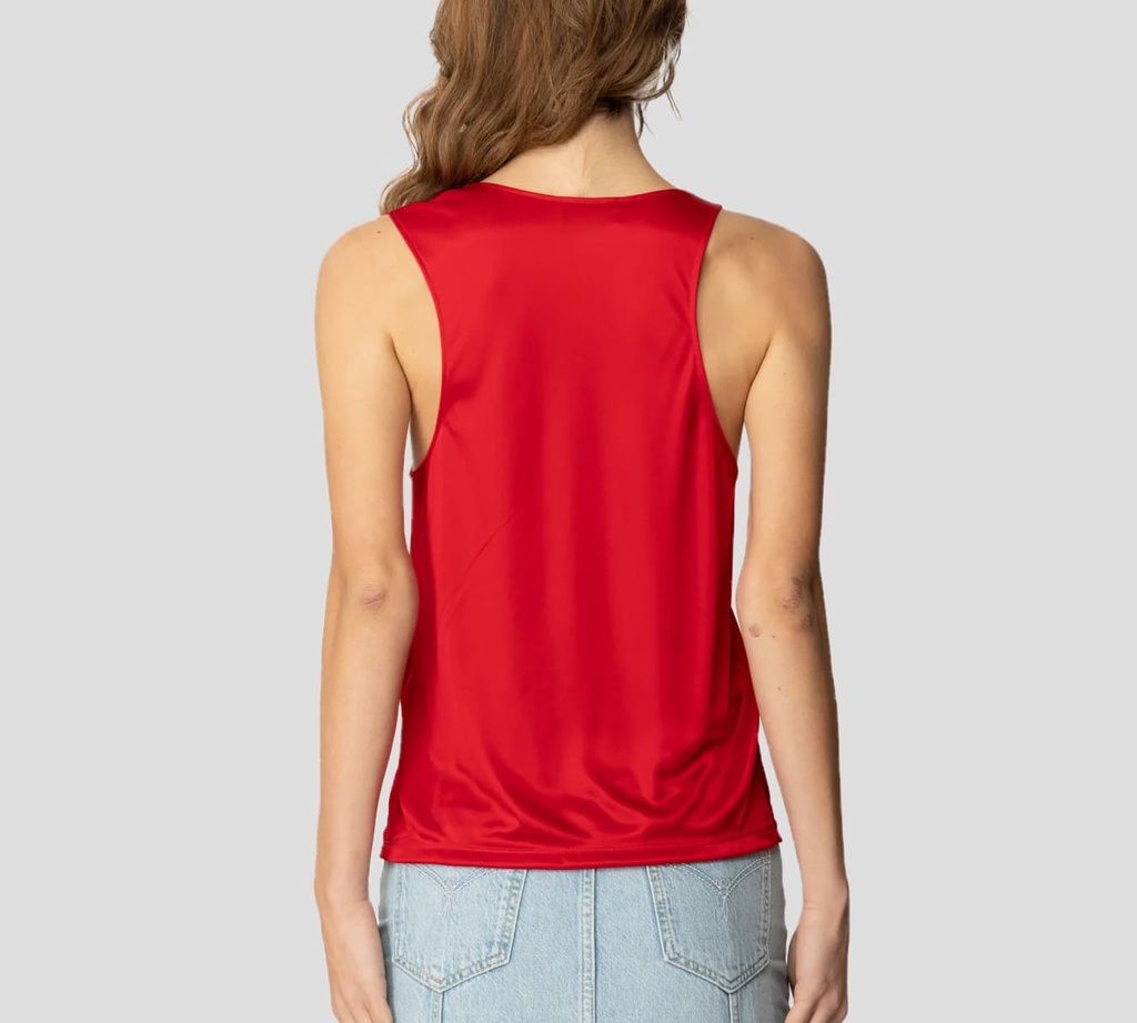 Elisabetta Franchi - BLUSA ROJA CON PIN DORADO