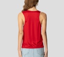 Elisabetta Franchi - BLUSA ROJA CON PIN DORADO