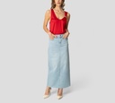 Elisabetta Franchi - BLUSA ROJA CON PIN DORADO