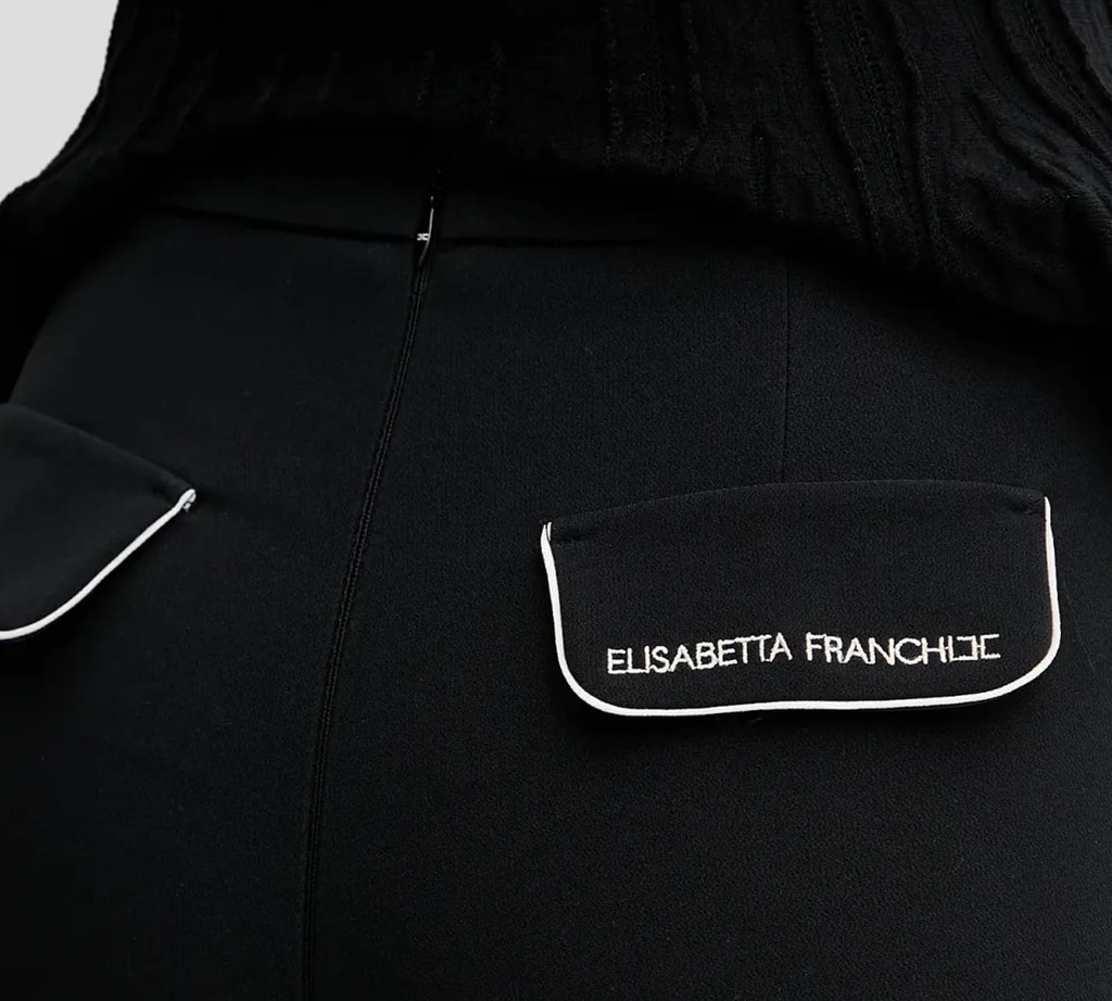 Elisabetta Franchi - PANTALON NEGRO CON BORDES BLANCOS 