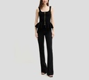 Elisabetta Franchi - PANTALON NEGRO CON BORDES BLANCOS 