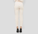 Elisabetta Franchi - PANTALON BEIGE CON PATRON DE LOGO NEGRO