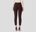 Elisabetta Franchi - PANTALON MARRON CON BORDES BLANCOS Y BOLSILLOS FRONTALES