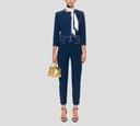 Elisabetta Franchi - PANTALON AZUL CON BORDES BLANCOS Y BOLSILLOS FRONTALES