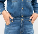 Elisabetta Franchi - ENTERIZO MANGA LARGA DE JEAN CON BOTONES DORADOS