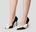 Elisabetta Franchi - TACON NEGRO CON LAZO BEIGE