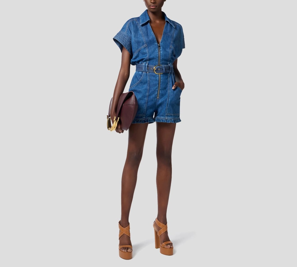 Elisabetta Franchi - ENTERIZO DE JEANS Y SHORT