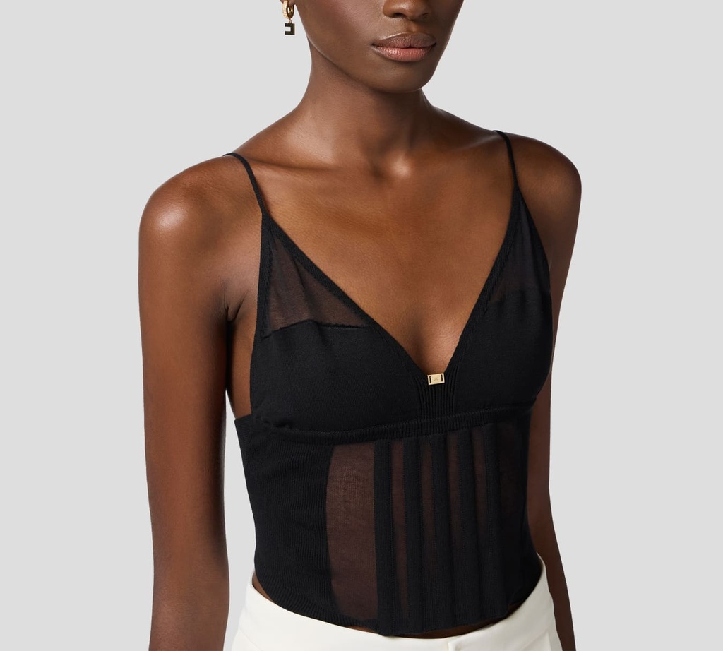 Elisabetta Franchi - TOP DE CORSÉ CON TRANSPARENCIAS