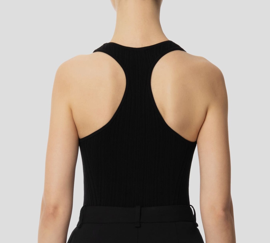 Elisabetta Franchi - BLUSA NEGRA CON FLOR EN EL CUELLO