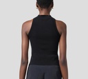 Elisabetta Franchi - BLUSA NEGRA SIN MANGAS Y BROCHE DORADO