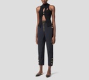 Elisabetta Franchi - BLUSA NEGRA SIN MANGAS Y BROCHE DORADO