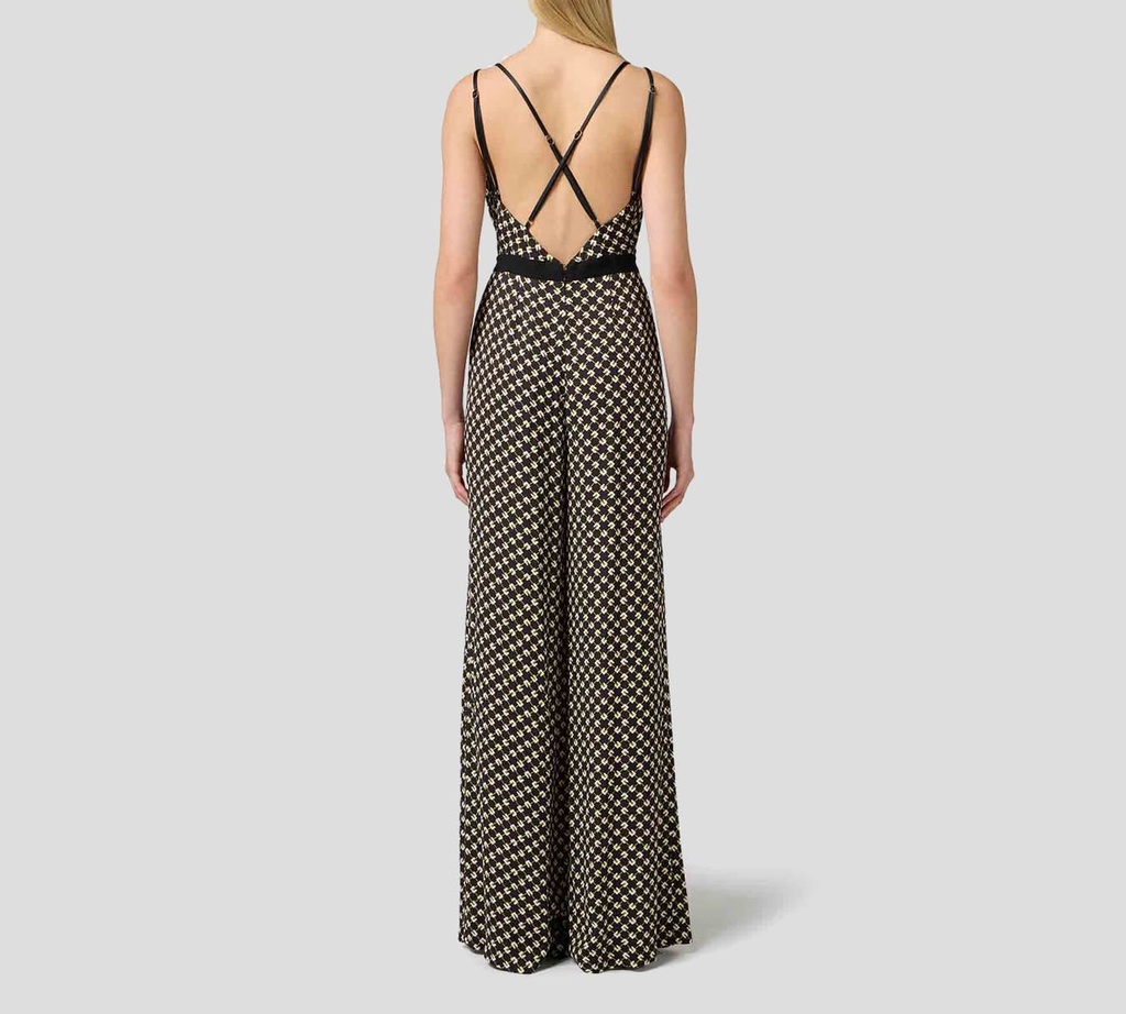 Elisabetta Franchi - VESTIDO NEGRO CON PATRON DE LOGO