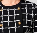 Elisabetta Franchi - BLUSA NEGRA CON PATRON DE LOGO BLANCO DESABROCHABLE