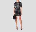 Elisabetta Franchi - BLUSA NEGRA CON PATRON DE LOGO BLANCO DESABROCHABLE