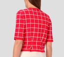 Elisabetta Franchi - BLUSA ROJA CON PATRON DE LOGO BLANCO DESABROCHABLE
