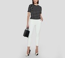 Elisabetta Franchi - BLUSA NEGRA CON PATRON DE LOGO BLANCO