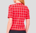 Elisabetta Franchi - BLUSA JACQUARD MANGA CORTA CON PATRÓN DE LOGO
