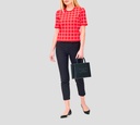 Elisabetta Franchi - BLUSA JACQUARD MANGA CORTA CON PATRÓN DE LOGO