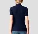 Elisabetta Franchi - BLUSA AZUL CON CUELLO Y TELA ACANALADA