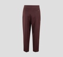 Elisabetta Franchi - PANTALON CORTO MARRON CON COSTURAS BLANCAS